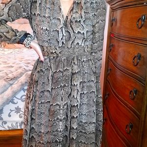 Snake Print Full Skirt Dress